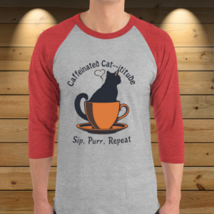Purrfectly Unisex Cat 3/4 sleeve raglan shirt – Soft & Stylish for All Cat Lovers